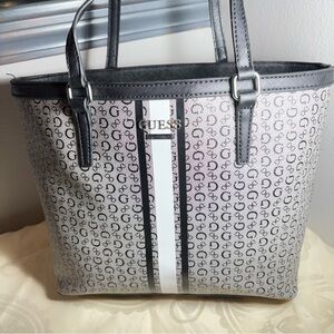 GUESS Monogram Black and White Tote